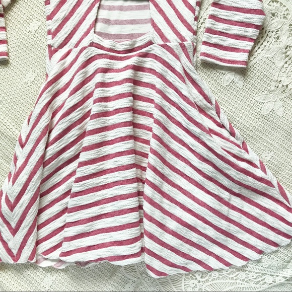 {Free People} Striped Knit A-line Cut-out Dress - Picture 3 of 5